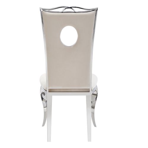 Lot De 4 Chaises Baroque Royal Chrome Velours Beige