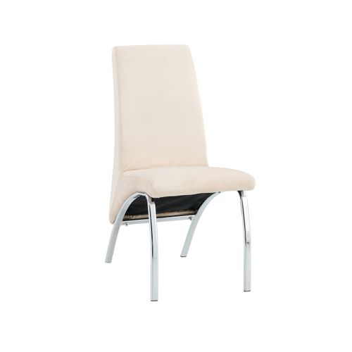 Lot De 4 Chaises Fate Chrome Et Velours Beige