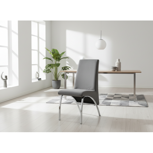 Lot De 4 Chaises Fate Chrome Et Velours Gris