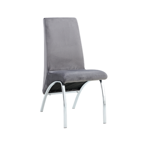 Lot De 4 Chaises Fate Chrome Et Velours Gris