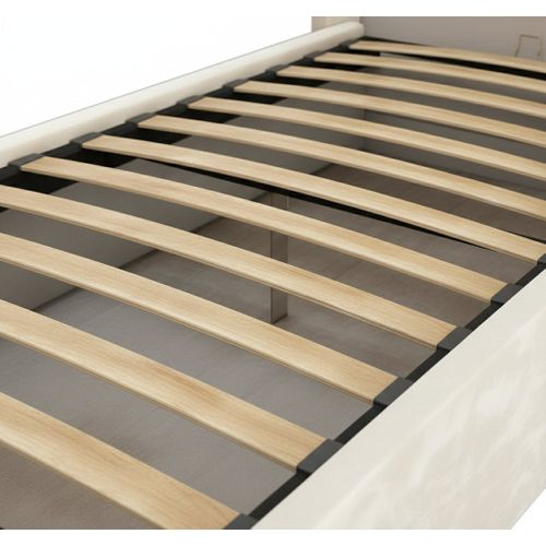Lit Coffre Camille En Velours Beige 90x190cm