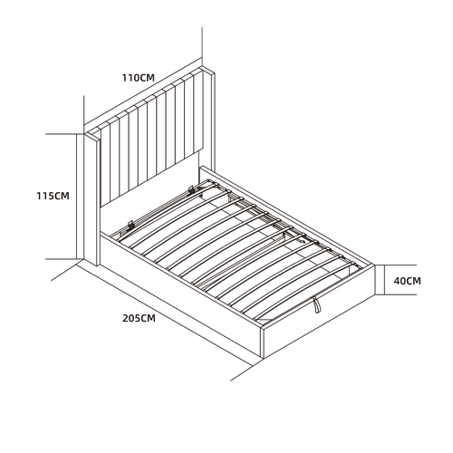 Lit Coffre Camille En Velours Beige 90x190cm