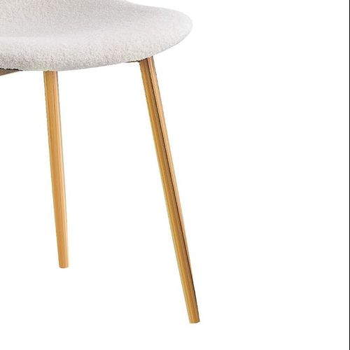 Lot De 4 Chaises Scandinave En Velours Laine Bouclée Pieds Gold
