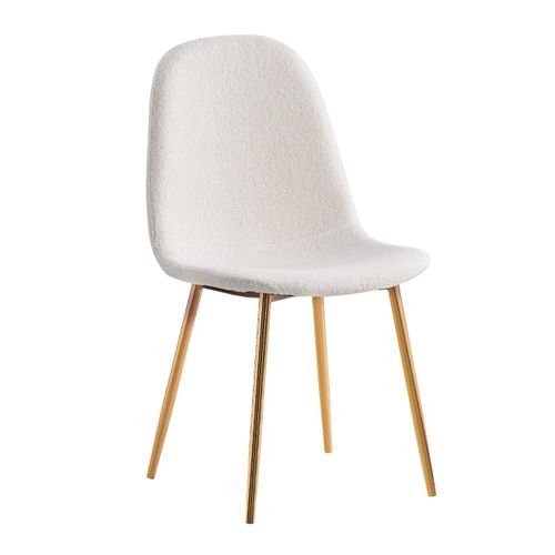 Lot De 4 Chaises Scandinave En Velours Laine Bouclée Pieds Gold