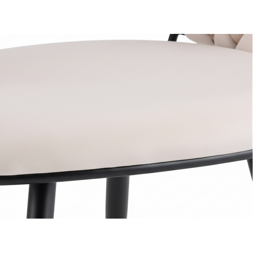 Lot De 2 Chaises Salle à Manger Velours Beige Dossier Tressé Métal Noir Carolina