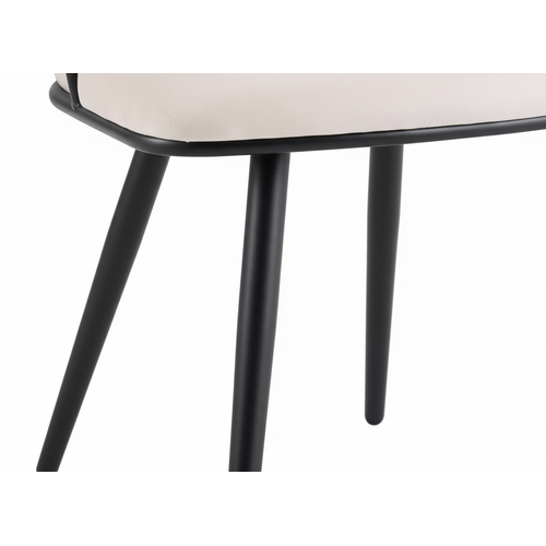 Lot De 2 Chaises Salle à Manger Velours Beige Dossier Tressé Métal Noir Carolina