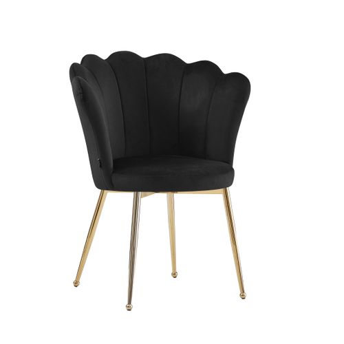 Lot De 2 Chaises Nymphea Pieds Gold Assise Velours Noir