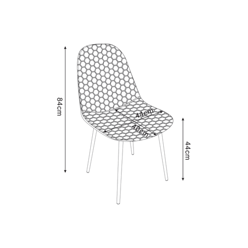 Lot De 4 Chaises Scandinaves Abeille Gold Velours