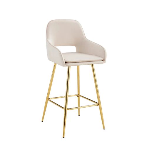 Lot De 2 Tabourets De Bar Athena Pied Gold Velours