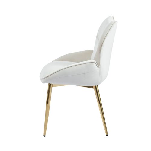 Lot De 2 Chaises En Velours Beige Loha Pied Métal Gold