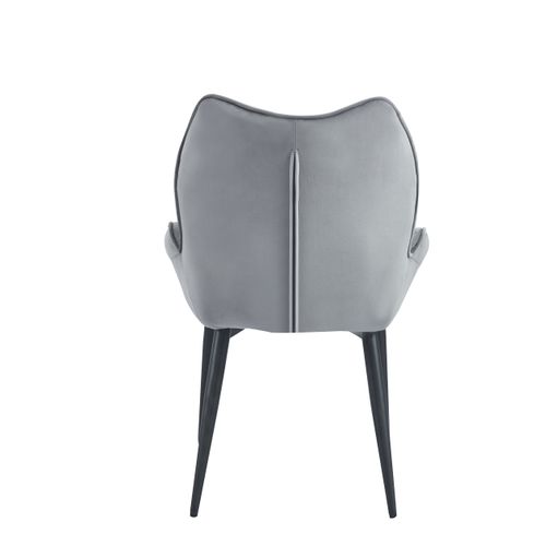 Lot De 2 Chaises En Velours Anthracite Loha Pied Métal Noir