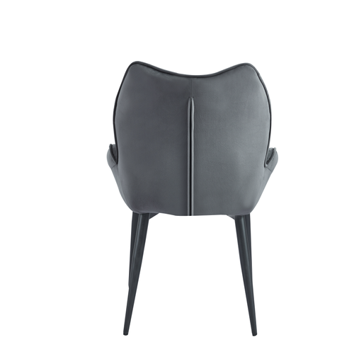 Lot De 2 Chaises En Velours Anthracite Loha Pied Métal Noir