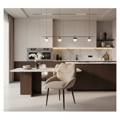 Lot De 2 Chaises En Velours Taupe Loha Pied Métal Noir