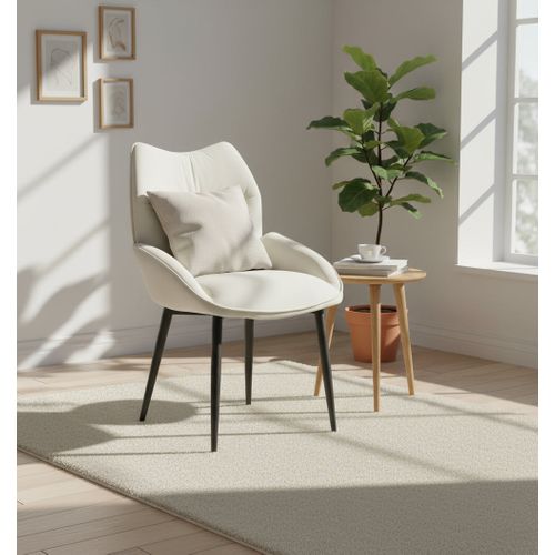 Lot De 2 Chaises En Velours Beige Loha Pied Métal Noir