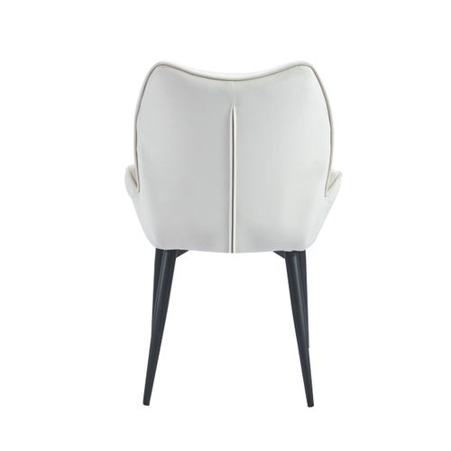 Lot De 2 Chaises En Velours Beige Loha Pied Métal Noir