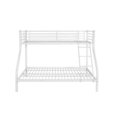 Pack: Lit Superposé En Métal Costo Sommier Inclus + 2 Matelas 90/140x190 Cm, 3 Places Blanc