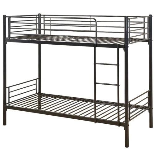 Pack : Lit Superposé + Matelas Compris Séparable Métal Luna 1+1 90x190 Cm Sommier Inclus Noir