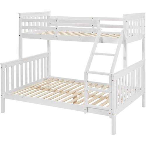 Lit Superposé Bois Blanc 2+1 140x190 90x190 Cm Batna