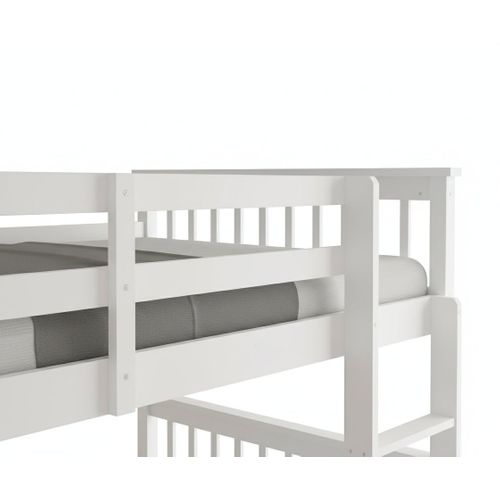 Lit Superposé 1+1 Batna En Bois Blanc 90x190 Cm