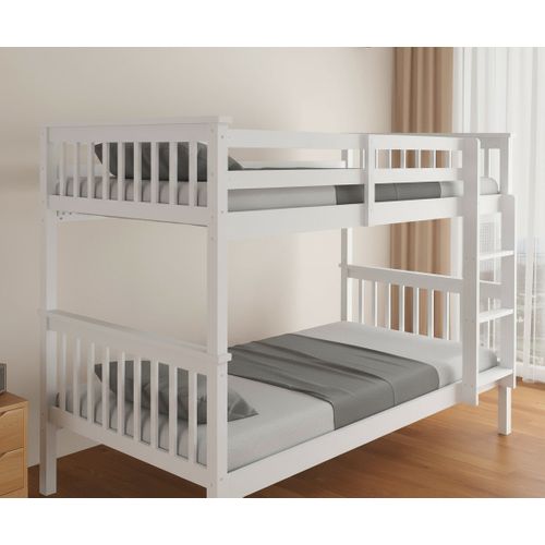 Lit Superposé 1+1 Batna En Bois Blanc 90x190 Cm