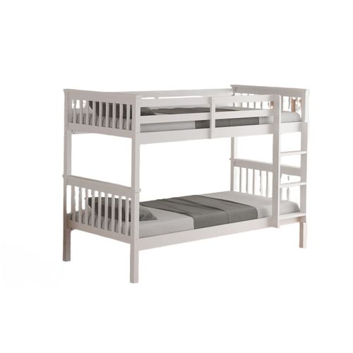 Lit Superposé 1+1 Batna En Bois Blanc 90x190 Cm