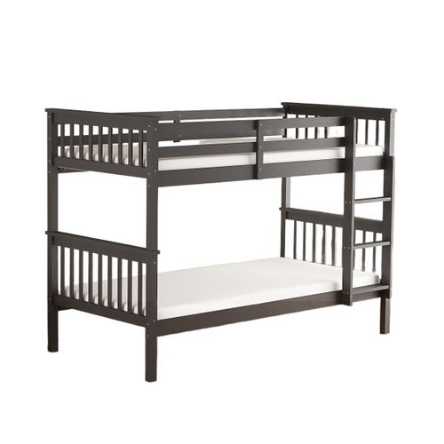 Lit Superposé 1+1 Batna En Bois Gris 90x190 Cm