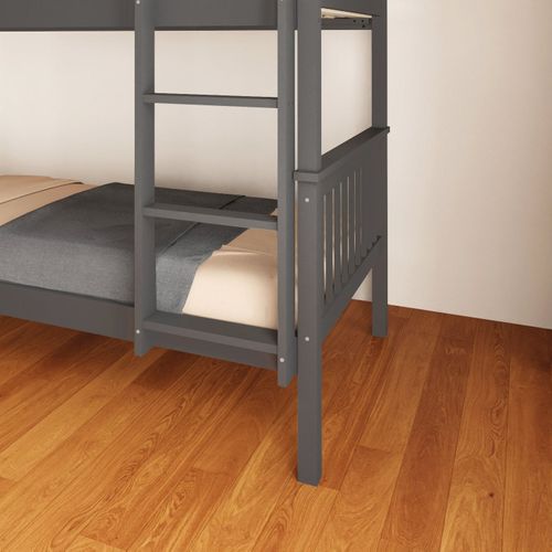 Lit Superposé 1+1 Batna En Bois Gris 90x190 Cm