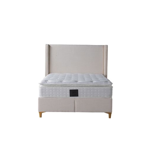 Lit Coffre Venus – Velours Côtelé – 140x190 Cm Avec Planche De Rangement