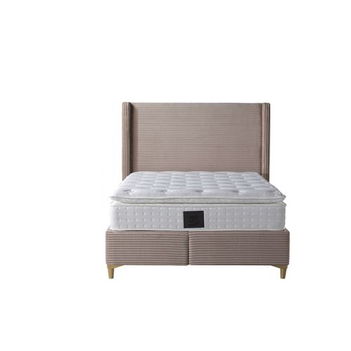Lit Coffre Venus – Velours Côtelé – 140x190 Cm Avec Planche De Rangement