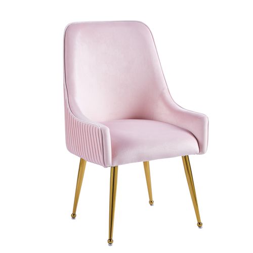 Lot De 2 Chaises Luxury – Velours et Pied Gold – 56x58x93 Cm – Style Chic