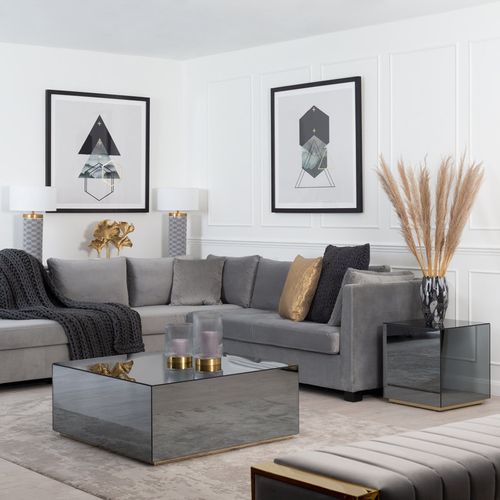 Table Basse Luxus – 90x90x50 Cm – Effet Miroir Élégant