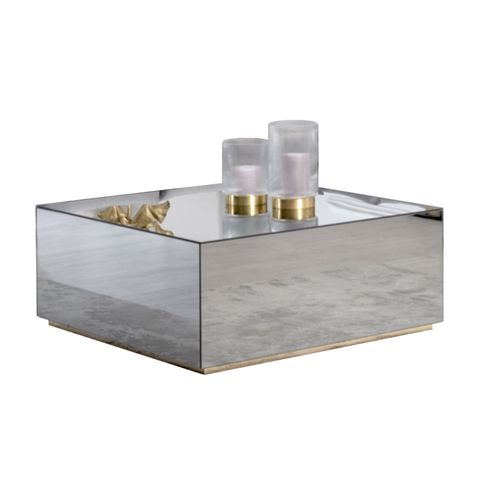 Table Basse Luxus – 90x90x50 Cm – Effet Miroir Élégant