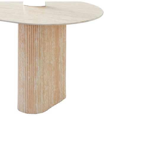 Table à Manger Céramique Effet Travertin 160x90 Cm Pied Effet Travertin – Roxy