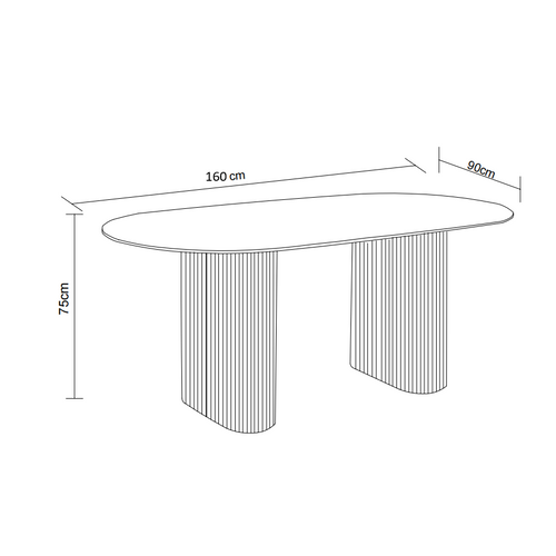 Table à Manger Céramique Effet Travertin 160x90 Cm Pied Effet Travertin – Roxy