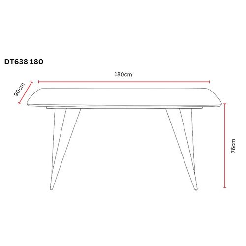 Table à Manger Graffi – 180x90 Cm – Chrome et Céramique Marbre Blanc