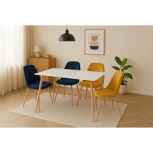 Table à Manger Scandinave Blanche En Bois