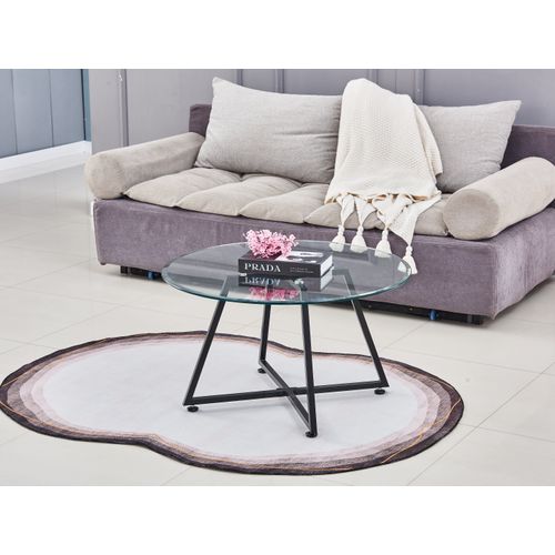 Table Basse Heloise Métal Et Plateau En Verre 80x45 Cm - Transparent