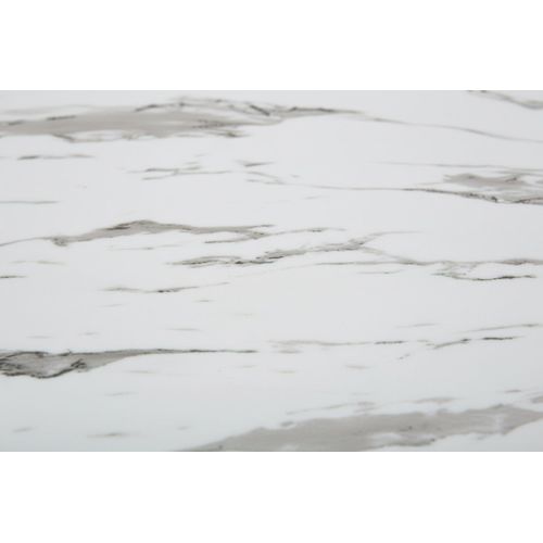 Table Basse Ronde Heloise Métal Gold Plateau Céramique Effet Marbre Blanc D80xh45cm