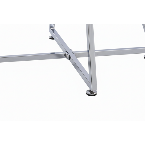 Table Basse Ronde Heloise Métal Chrome Plateau Verre Trempé Transparent D80xh45cm