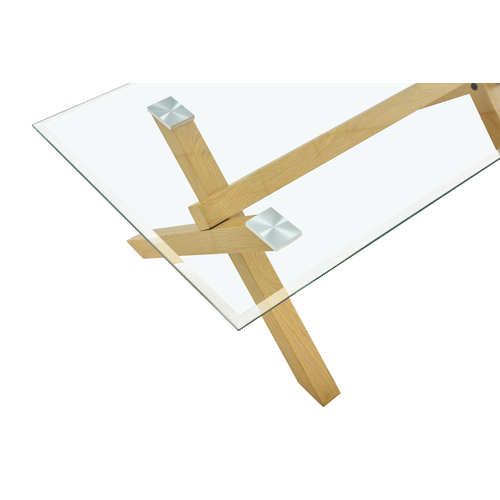Table Basse Ixe Bois et Verre Transparent 120x60x45 Cm