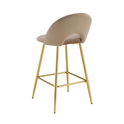 Lot De 2 Tabourets De Bar Teddy Pied Gold Velours