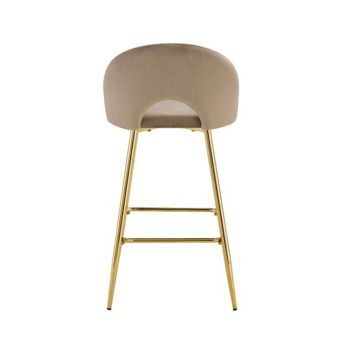 Lot De 2 Tabourets De Bar Teddy Pied Gold Velours