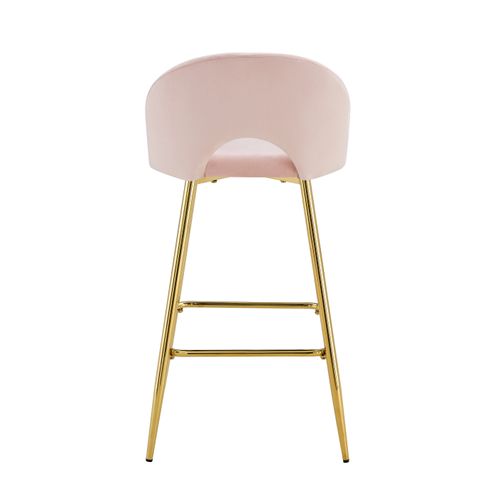 Lot De 2 Tabourets De Bar Teddy Pied Gold Velours