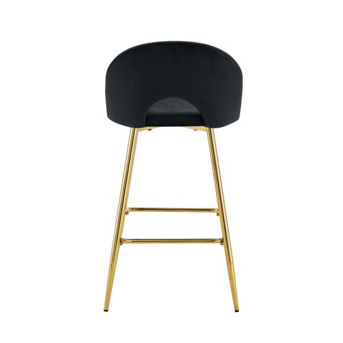 Lot De 2 Tabourets De Bar Teddy Pied Gold Velours
