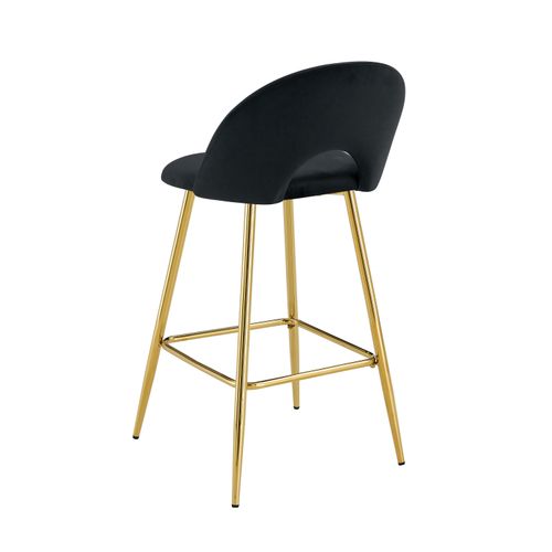 Lot De 2 Tabourets De Bar Teddy Pied Gold Velours