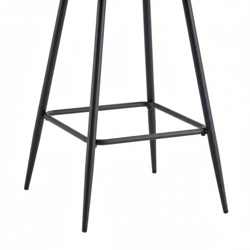 Lot 2 Tabourets De Bar Athena Velours Taupe Pieds Métal Noir 47x41x104cm