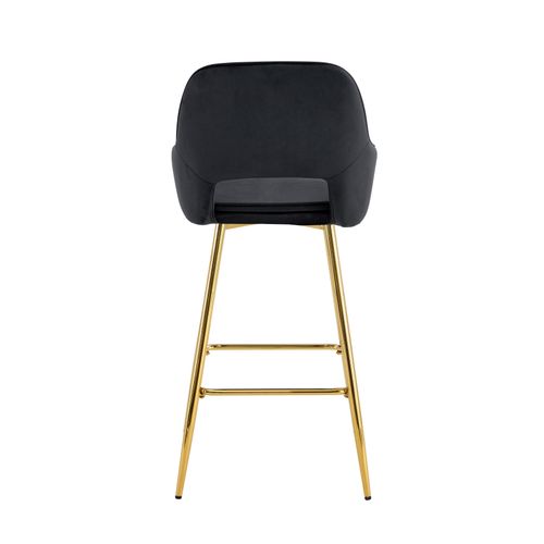 Lot De 2 Tabourets De Bar Athena Pied Gold Velours