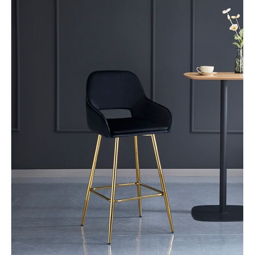 Lot De 2 Tabourets De Bar Athena Pied Gold Velours