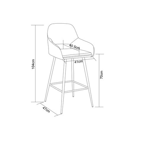 Lot De 2 Tabourets De Bar Athena Pied Chrome Velours