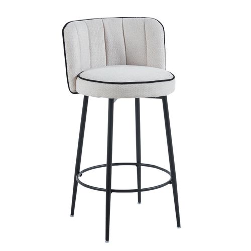 Lot De 2 Tabourets De Bar Cathy Pied Métal Noir